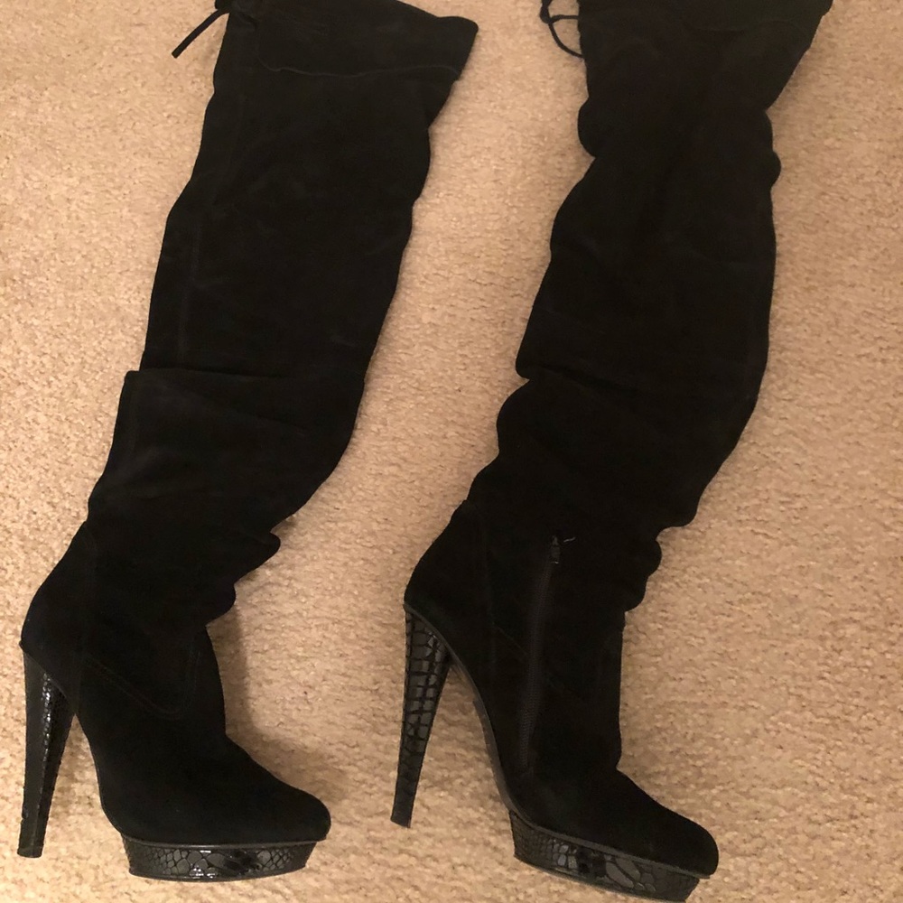 Black Thigh High Boots
